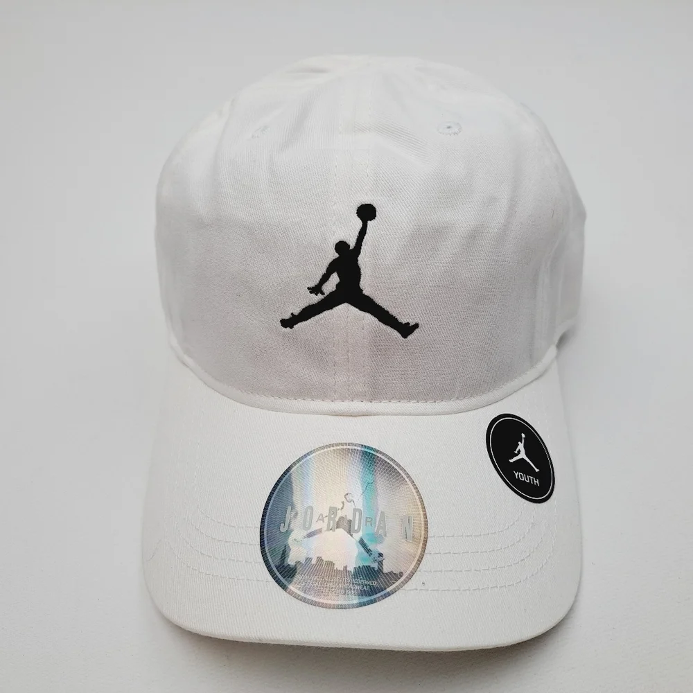 Air Jordan Youth Hat Cap Solid Cotton White Boys